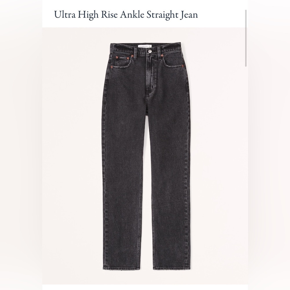 Abercrombie & Fitch The Ankle Straight Ultra High Rise Jeans. Black, 27 R.